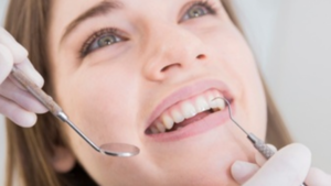 Lady receiving restorative dental services